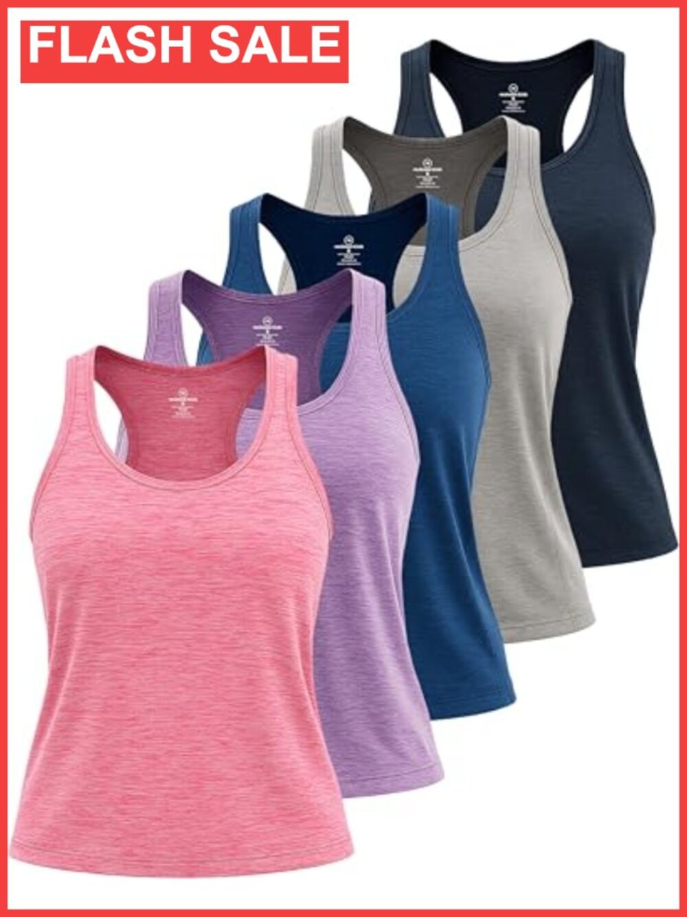 5 Pack Womens Dry Fit Tank Tops Sleeveless Athletic Workout Gym Yoga